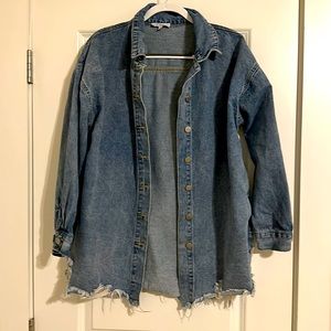Distressed Denim Jacket. Size L